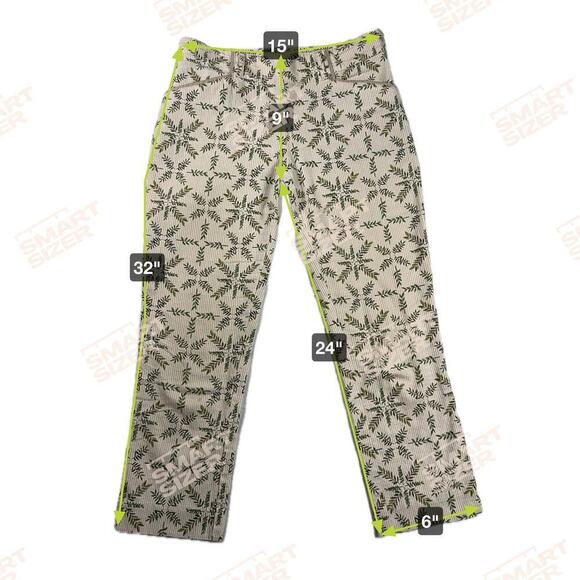 Anthropologie Cartonnier Charlie Trouser Pants Cropped Fern Print Size 2 - Picture 5 of 10